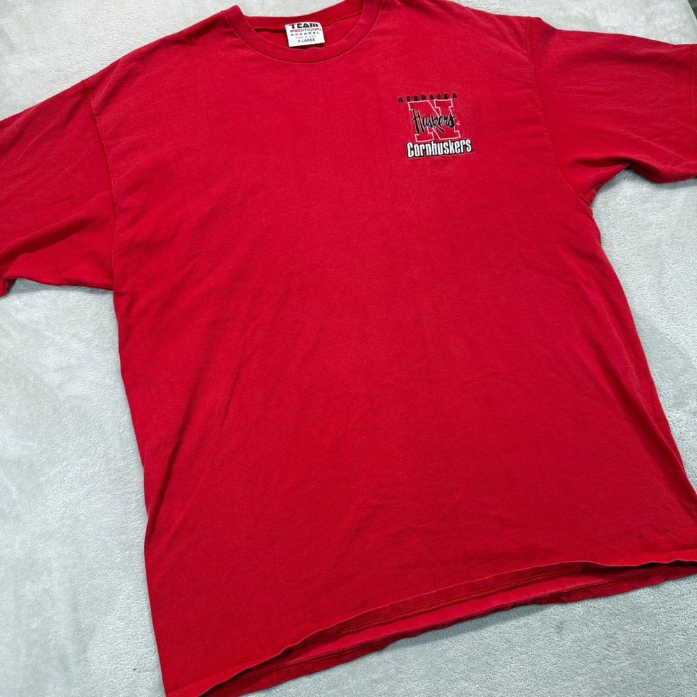 VTG Nebraska Cornhuskers Shirt Mens XL Red T-Shirt Embroidered College NCAA‎ Y2K